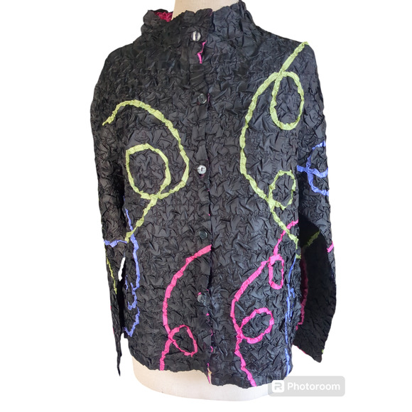 XL Pleats Collection by Pings Imports crinkle vintage women's blouse #11 - Picture 1 of 5